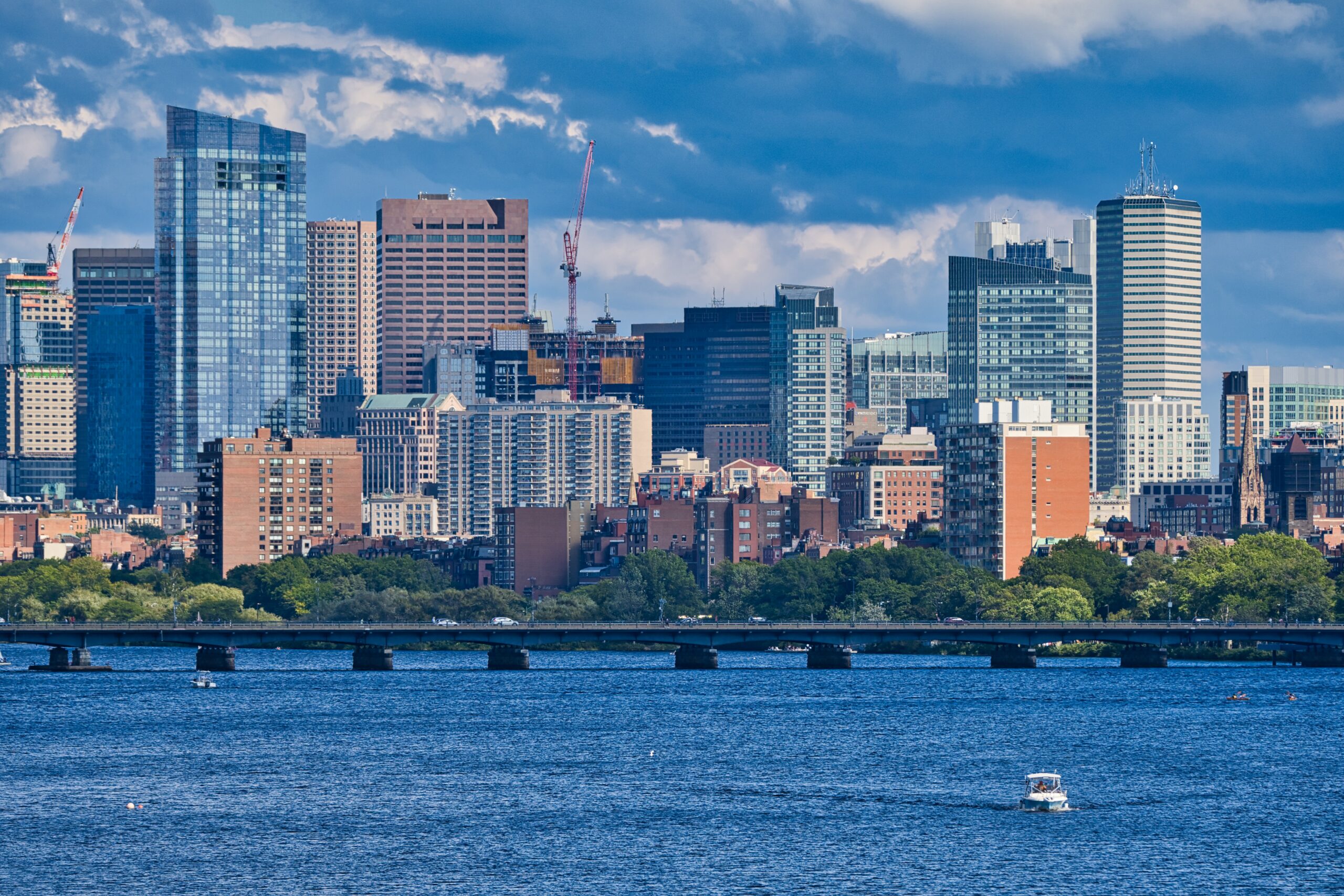 Downtown Boston skyline viewed across the Charles River