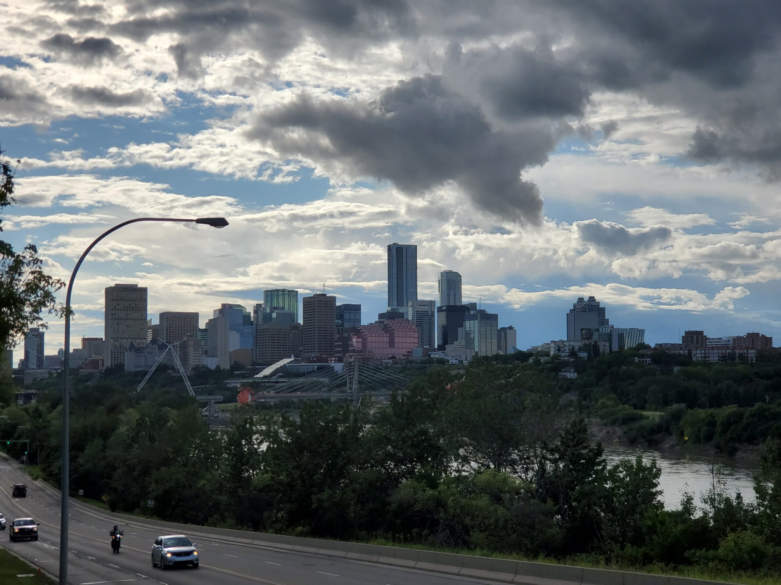 Edmonton skyline above the North Saskatchewan River valley